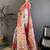 Pink floral embroidered silk blend handloom jamdani saree