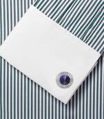 Circular blue crystal cufflinks for men  wedding business gift