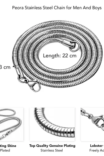 Fancy snake link chain stainless steel stylish casual design jewelry for men