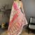 Pink floral embroidered silk blend handloom jamdani saree