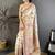 Off white floral zari silk blend jamdani saree