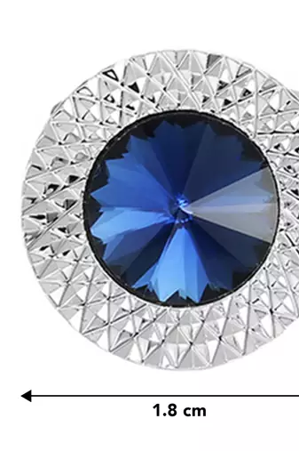 Circular blue crystal cufflinks for men  wedding business gift