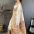 Off white floral embroidered silk blend jamdani saree