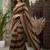 Maroon striped embroidered silk blend fusion saree