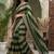 Green striped embroidered silk blend fusion saree