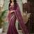 Purple embellished zari silk blend fusion saree