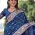Blue woven design zari kanjeevaram saree
