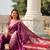 Purple woven design zari kanjeevaram saree