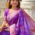 Purple woven design zari kanjeevaram saree