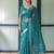 Green floral printed zari  linen saree