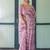 Pink leheriya zari  linen saree