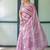 Pink leheriya zari  linen saree