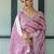 Pink leheriya zari  linen saree
