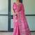 Pink bandhani printed zari  linen saree