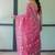 Pink bandhani printed zari  linen saree