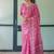 Pink bandhani printed zari  linen saree