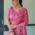 Pink bandhani printed zari  linen saree