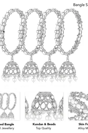 Latkan bangles ethnic jewelry for women (size - 2.6 inch, set of 4)