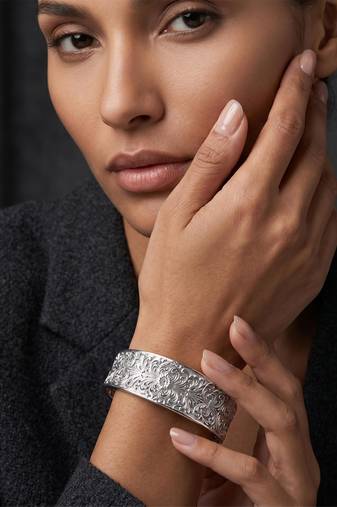 Engraved cuff bracelet for women