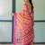 Yellow leheriya printed zari  linen saree