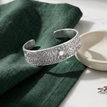Engraved cuff bracelet for women 2