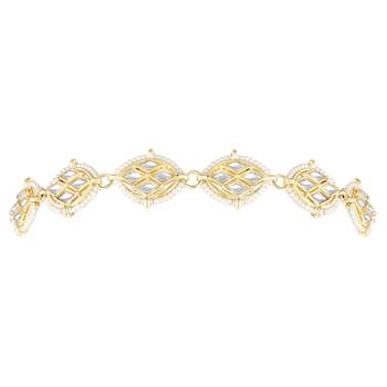 Kundan & beads studded white sheeshpatti mathapatti ethnic fashion hair jewellery for women design 1 5