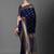Navy blue women ethnic motifs woven design zari silk blend banarasi saree