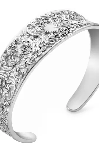 Engraved cuff bracelet for women