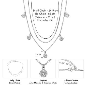 Stylish 2 layer belly chain kamarband crystals studded festive occasion jewelry for women 4