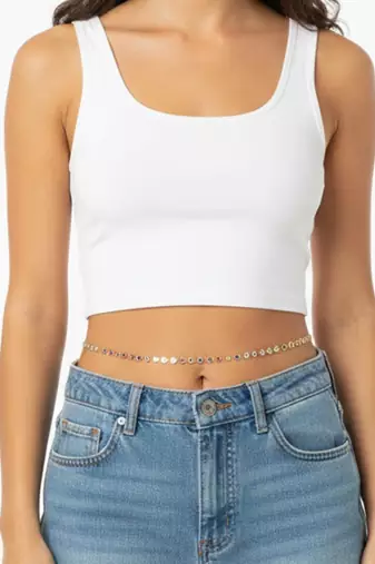 Multicolor ethnic belly chain kamarband crystals studded festive bridal jewelry for women