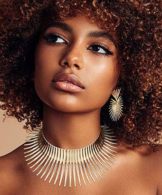 Classic choker necklace dangle earrings & cuff bracelet statement 1