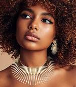 Classic choker necklace dangle earrings & cuff bracelet statement
