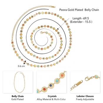 Multicolor ethnic belly chain kamarband crystals studded festive bridal jewelry for women 4