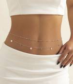 Stylish 2 layer belly chain kamarband beads studded festive occasion jewelry for women