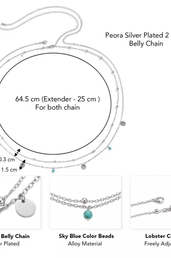 Stylish 2 layer belly chain kamarband beads studded festive occasion jewelry for women