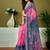 Pink paisley zari  linen ready to wear tussar saree