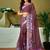 Brown floral zari  linen ready to wear tussar saree