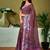Brown floral zari  linen ready to wear tussar saree