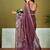 Brown floral zari  linen ready to wear tussar saree