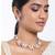 Pearl collection rose cubic zirconia studded choker necklace earring