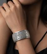 Elephant engraved cuff bracelet for women