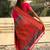 Pink woven design zari silk blend paithani saree