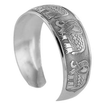Elephant engraved cuff bracelet for women 4