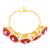 Faux ruby & beads studded fancy floral openable bracelet jewellery for women