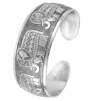 Elephant engraved cuff bracelet for women 5