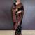 Black floral zari silk blend saree