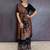 Black floral zari silk blend saree