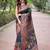 Black woven design silk blend saree