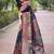 Black woven design silk blend saree