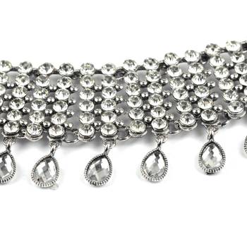 Crystal necklace tassel choker neck chain rhinestone fashion jewellery gift for women 3